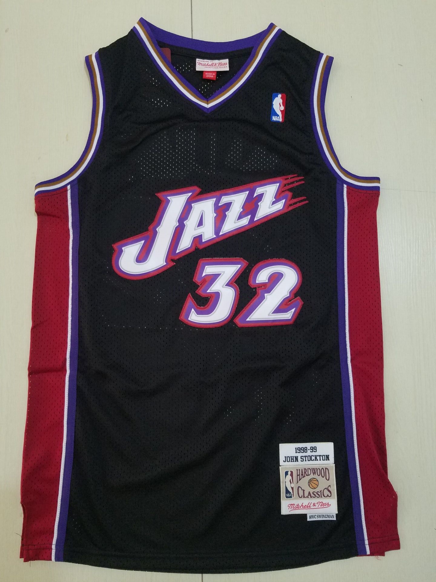 Men Utah Jazz 32 Malone black Throwback NBA Jerseys